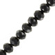 Faceted glass rondelle beads 4x3mm Black pearl shine coating